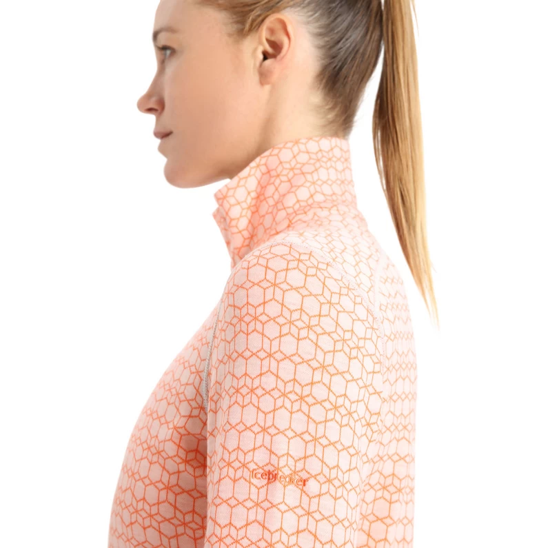 Icebreaker Dames 250 Vertex Alpine Geo Half Zip Longsleeve 5 Icebreaker Dames 250 Vertex Alpine Geo Half Zip Longsleeve - Afbeelding 3